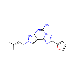 CC(C)=CCn1cc2c(nc(N)n3nc(-c4ccco4)nc23)n1 ZINC000013672035