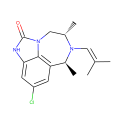 CC(C)=CN1[C@@H](C)Cn2c(=O)[nH]c3cc(Cl)cc(c32)[C@@H]1C ZINC000101633378