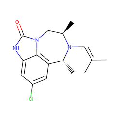 CC(C)=CN1[C@H](C)Cn2c(=O)[nH]c3cc(Cl)cc(c32)[C@H]1C ZINC000101635286