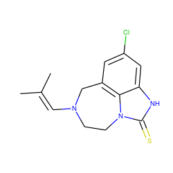 CC(C)=CN1CCn2c(=S)[nH]c3cc(Cl)cc(c32)C1 ZINC000101644055