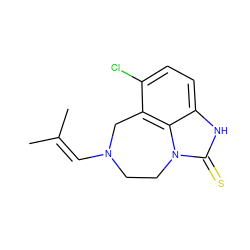 CC(C)=CN1CCn2c(=S)[nH]c3ccc(Cl)c(c32)C1 ZINC000101703651