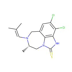 CC(C)=CN1Cc2cc(Cl)c(Cl)c3[nH]c(=S)n(c23)C[C@@H]1C ZINC000101701924