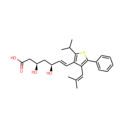 CC(C)=Cc1c(-c2ccccc2)sc(C(C)C)c1/C=C/[C@@H](O)C[C@@H](O)CC(=O)O ZINC000027630606