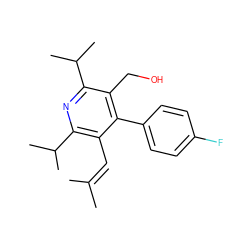 CC(C)=Cc1c(C(C)C)nc(C(C)C)c(CO)c1-c1ccc(F)cc1 ZINC000013437697