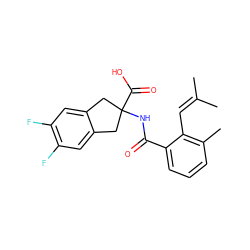 CC(C)=Cc1c(C)cccc1C(=O)NC1(C(=O)O)Cc2cc(F)c(F)cc2C1 ZINC000146810689