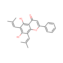 CC(C)=Cc1c(O)c(C=C(C)C)c2oc(-c3ccccc3)cc(=O)c2c1O ZINC000072181127