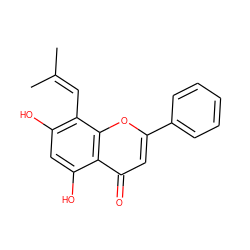 CC(C)=Cc1c(O)cc(O)c2c(=O)cc(-c3ccccc3)oc12 ZINC000072179316