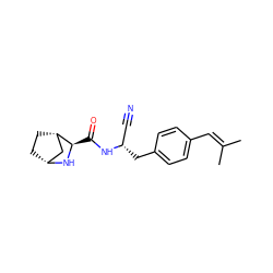 CC(C)=Cc1ccc(C[C@@H](C#N)NC(=O)[C@H]2N[C@@H]3CC[C@H]2C3)cc1 ZINC000149984872