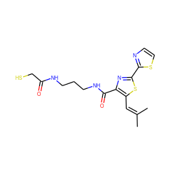 CC(C)=Cc1sc(-c2nccs2)nc1C(=O)NCCCNC(=O)CS ZINC000147362262