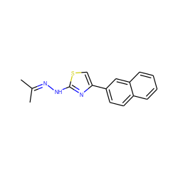 CC(C)=NNc1nc(-c2ccc3ccccc3c2)cs1 ZINC000169330785