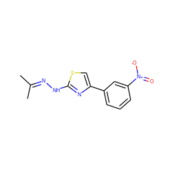 CC(C)=NNc1nc(-c2cccc([N+](=O)[O-])c2)cs1 ZINC000169338752