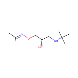 CC(C)=NOC[C@@H](O)CNC(C)(C)C ZINC000027707812