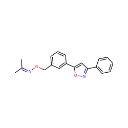 CC(C)=NOCc1cccc(-c2cc(-c3ccccc3)no2)c1 ZINC000003965623