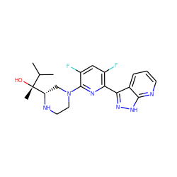 CC(C)[C@@](C)(O)[C@@H]1CN(c2nc(-c3n[nH]c4ncccc34)c(F)cc2F)CCN1 ZINC000095584187