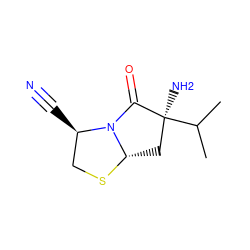 CC(C)[C@@]1(N)C[C@@H]2SC[C@@H](C#N)N2C1=O ZINC000035898739