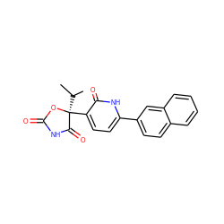 CC(C)[C@@]1(c2ccc(-c3ccc4ccccc4c3)[nH]c2=O)OC(=O)NC1=O ZINC000071332235