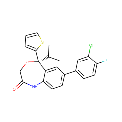 CC(C)[C@@]1(c2cccs2)OCC(=O)Nc2ccc(-c3ccc(F)c(Cl)c3)cc21 ZINC000045498425