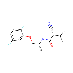 CC(C)[C@@H](C#N)C(=O)N[C@H](C)COc1cc(F)ccc1F ZINC000029342625