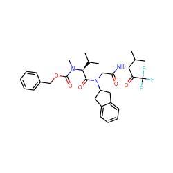 CC(C)[C@@H](C(=O)N(CC(=O)N[C@@H](C(=O)C(F)(F)F)C(C)C)C1Cc2ccccc2C1)N(C)C(=O)OCc1ccccc1 ZINC000027723626