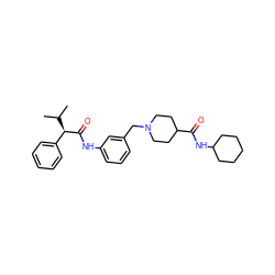 CC(C)[C@@H](C(=O)Nc1cccc(CN2CCC(C(=O)NC3CCCCC3)CC2)c1)c1ccccc1 ZINC001772657129