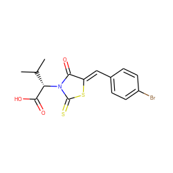 CC(C)[C@@H](C(=O)O)N1C(=O)/C(=C/c2ccc(Br)cc2)SC1=S ZINC000001227906