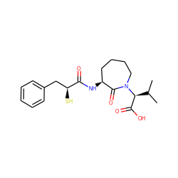 CC(C)[C@@H](C(=O)O)N1CCCC[C@H](NC(=O)[C@@H](S)Cc2ccccc2)C1=O ZINC000013745880