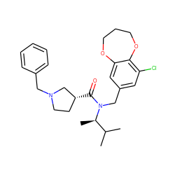 CC(C)[C@@H](C)N(Cc1cc(Cl)c2c(c1)OCCCO2)C(=O)[C@@H]1CCN(Cc2ccccc2)C1 ZINC000114100454