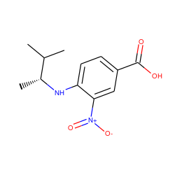 CC(C)[C@@H](C)Nc1ccc(C(=O)O)cc1[N+](=O)[O-] ZINC000020305794