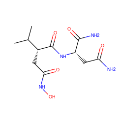 CC(C)[C@@H](CC(=O)NO)C(=O)N[C@@H](CC(N)=O)C(N)=O ZINC000013741619