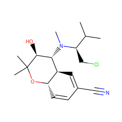 CC(C)[C@@H](CCl)N(C)[C@H]1[C@H](O)C(C)(C)O[C@H]2C=CC(C#N)=C[C@@H]21 ZINC000096902514