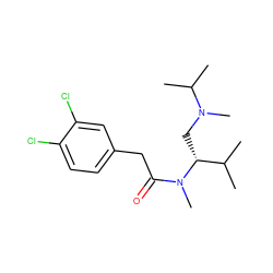 CC(C)[C@@H](CN(C)C(C)C)N(C)C(=O)Cc1ccc(Cl)c(Cl)c1 ZINC000013446348