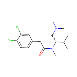 CC(C)[C@@H](CN(C)C)N(C)C(=O)Cc1ccc(Cl)c(Cl)c1 ZINC000013446342