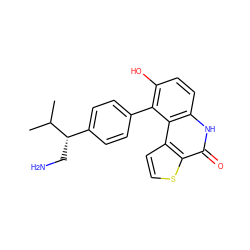 CC(C)[C@@H](CN)c1ccc(-c2c(O)ccc3[nH]c(=O)c4sccc4c23)cc1 ZINC000164952046