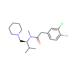 CC(C)[C@@H](CN1CCCCC1)N(C)C(=O)Cc1ccc(Cl)c(Cl)c1 ZINC000013446354