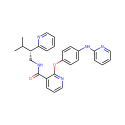 CC(C)[C@@H](CNC(=O)c1cccnc1Oc1ccc(Nc2ccccn2)cc1)c1ccccn1 ZINC000147754321