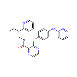 CC(C)[C@@H](CNC(=O)c1nccnc1Oc1ccc(Nc2ccccn2)cc1)c1ccccn1 ZINC000148190390