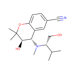 CC(C)[C@@H](CO)N(C)[C@H]1c2cc(C#N)ccc2OC(C)(C)[C@@H]1O ZINC000096941773