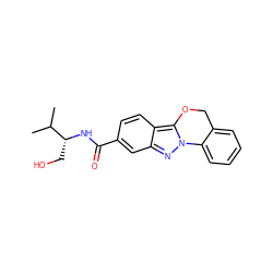 CC(C)[C@@H](CO)NC(=O)c1ccc2c3n(nc2c1)-c1ccccc1CO3 ZINC000013657617