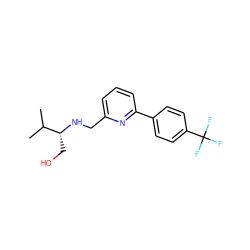 CC(C)[C@@H](CO)NCc1cccc(-c2ccc(C(F)(F)F)cc2)n1 ZINC000204421239