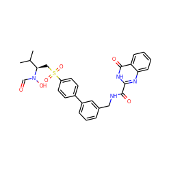 CC(C)[C@@H](CS(=O)(=O)c1ccc(-c2cccc(CNC(=O)c3nc4ccccc4c(=O)[nH]3)c2)cc1)N(O)C=O ZINC000114404774