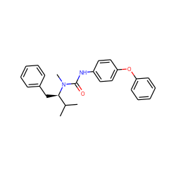 CC(C)[C@@H](Cc1ccccc1)N(C)C(=O)Nc1ccc(Oc2ccccc2)cc1 ZINC000013863320