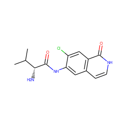 CC(C)[C@@H](N)C(=O)Nc1cc2cc[nH]c(=O)c2cc1Cl ZINC000058582135