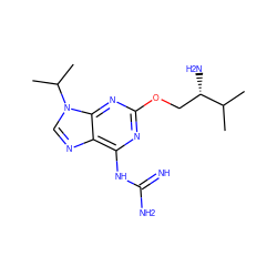 CC(C)[C@@H](N)COc1nc(NC(=N)N)c2ncn(C(C)C)c2n1 ZINC000095586932