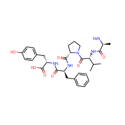 CC(C)[C@@H](NC(=O)[C@H](C)N)C(=O)N1CCC[C@H]1C(=O)N[C@@H](Cc1ccccc1)C(=O)N[C@@H](Cc1ccc(O)cc1)C(=O)O ZINC000028456407