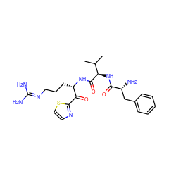 CC(C)[C@@H](NC(=O)[C@H](N)Cc1ccccc1)C(=O)N[C@@H](CCCN=C(N)N)C(=O)c1nccs1 ZINC000027627216