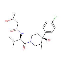 CC(C)[C@@H](NC(=O)C[C@@H](C)O)C(=O)N1CC[C@](O)(c2ccc(Cl)cc2)C(C)(C)C1 ZINC000299821428