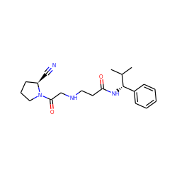 CC(C)[C@@H](NC(=O)CCNCC(=O)N1CCC[C@H]1C#N)c1ccccc1 ZINC000013679169