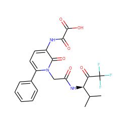 CC(C)[C@@H](NC(=O)Cn1c(-c2ccccc2)ccc(NC(=O)C(=O)O)c1=O)C(=O)C(F)(F)F ZINC000013738732