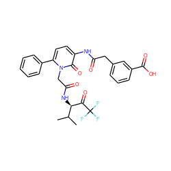 CC(C)[C@@H](NC(=O)Cn1c(-c2ccccc2)ccc(NC(=O)Cc2cccc(C(=O)O)c2)c1=O)C(=O)C(F)(F)F ZINC000026988837