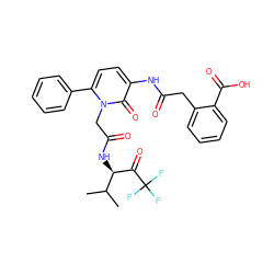 CC(C)[C@@H](NC(=O)Cn1c(-c2ccccc2)ccc(NC(=O)Cc2ccccc2C(=O)O)c1=O)C(=O)C(F)(F)F ZINC000027081178